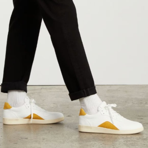 EVERLANE The ReLeather® Court Sneaker | White/Mustard | M6.5 | NWOB - Picture 2 of 8